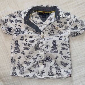Tommy Hilfiger Baby Button Down Shirt with doodle print